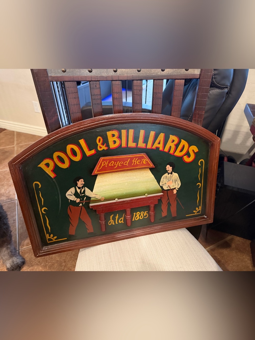 Pool & Billiards room wood sign
